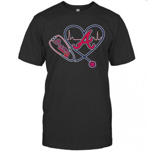 Heartbeat Nurse Love Atlanta Braves T-Shirt